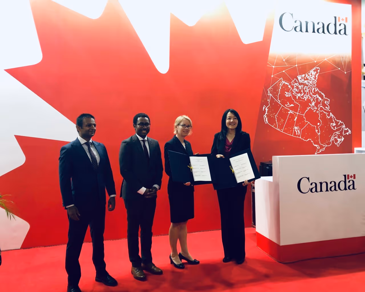 Oumar Diallo representing Canada on stage