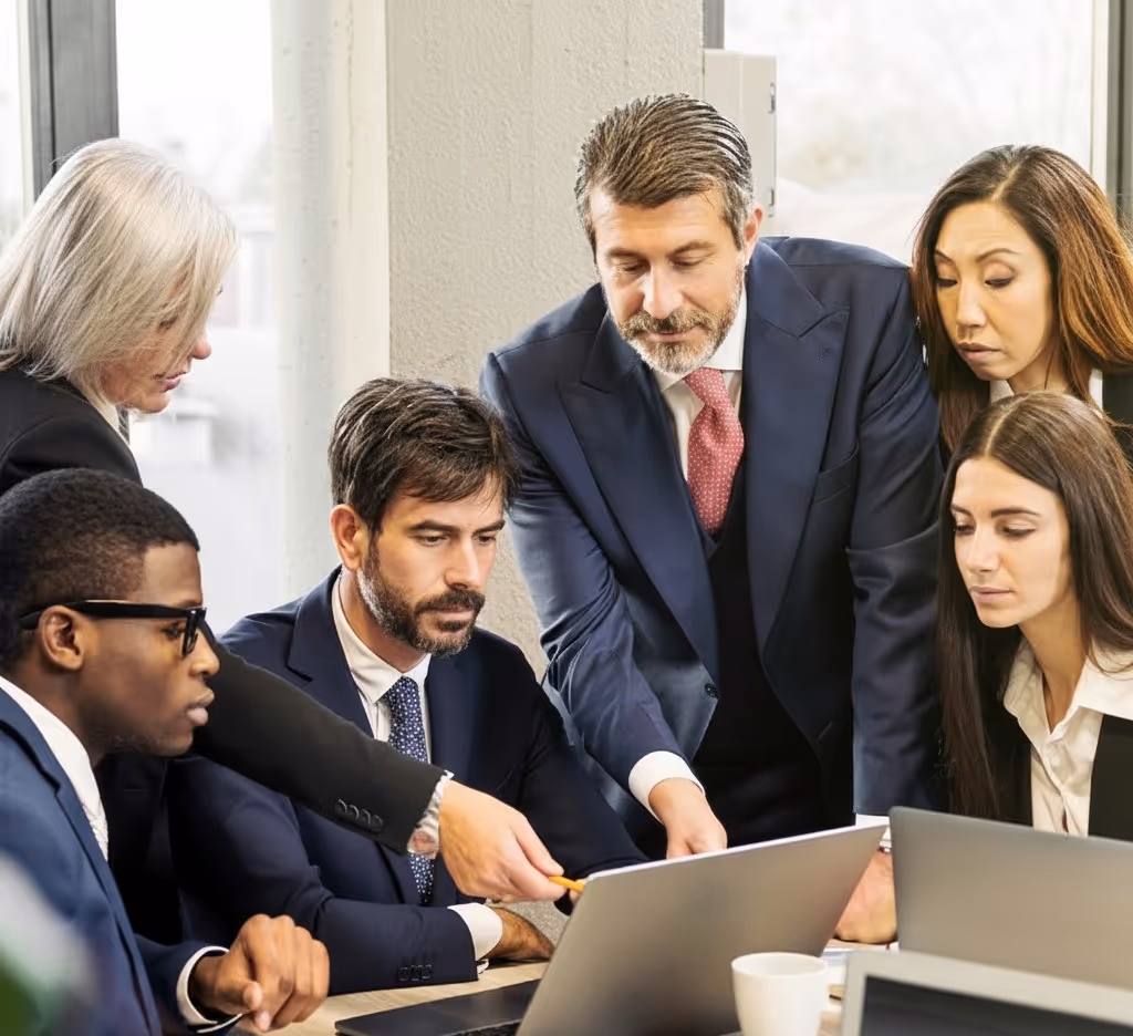 People looking at a computer